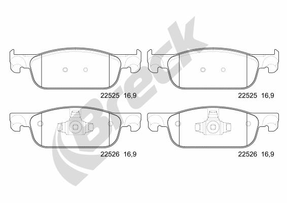 Set placute frana,frana disc 22525 00 702 00 BRECK